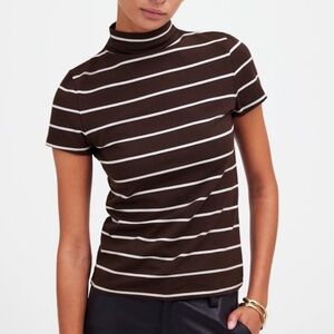 Madewell Short-Sleeve Mockneck Tee in Stripe